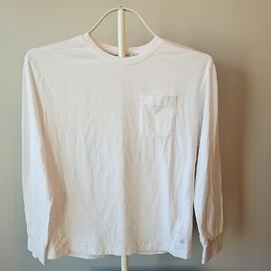 Athleta Girl Unstoppable White Long Sleeve Tee Pocket Size Large/12 Like New